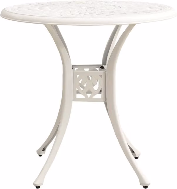 Tavolo da giardino rotondo vidaXL in alluminio verniciato bianco L: 78 cm, P: 78 cm, H: 72 cm