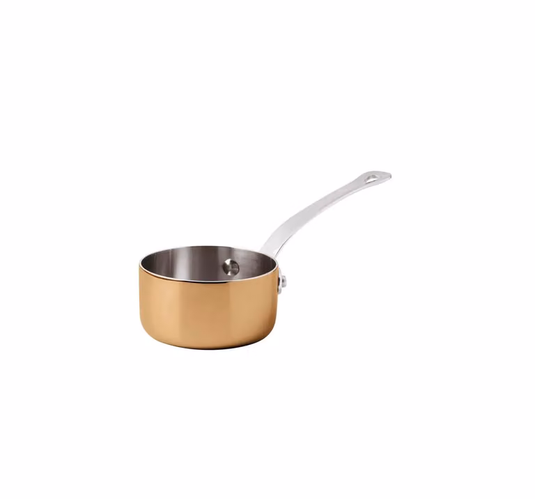 Casseruolino alto Serie 15600 3-Ply in rame con un manico, diam.9cm, 2 pezzi