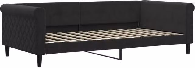 Letto singolo | Letto per adulti | Letto da Giorno Nero 100x200 cm in Velluto