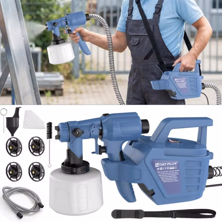 Spruzzatore a vernice portatile - Pistola a spruzzo manuale - Ideale per pareti e recinzioni - Mobile - Funzionamento manuale - Colore: blu