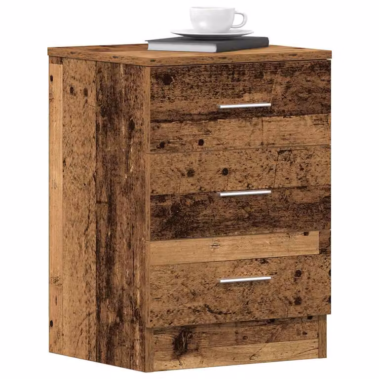 Comodino in legno stile classico vidaXL, colore marrone, L 38 cm x P 35 cm x H 55 cm