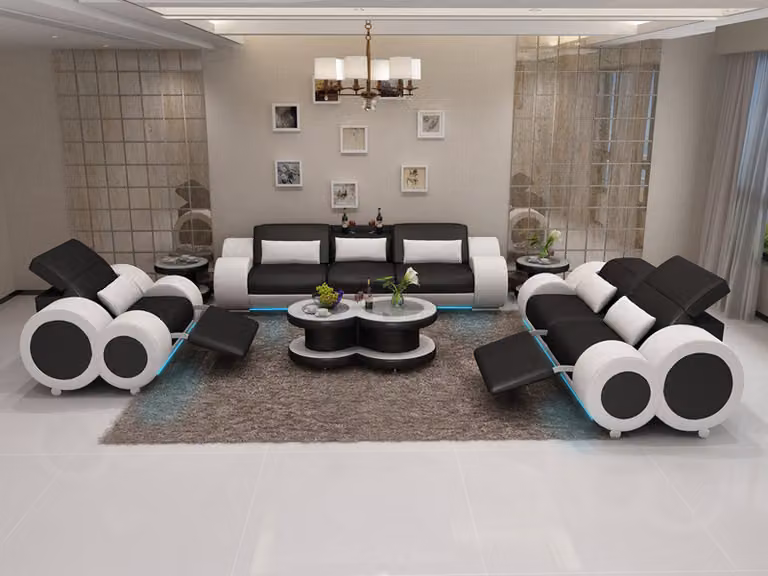 Ledersofa Couch Sofagarnitur 3+2+1 Sitzer Garnitur Design Modern Sofa G8035E