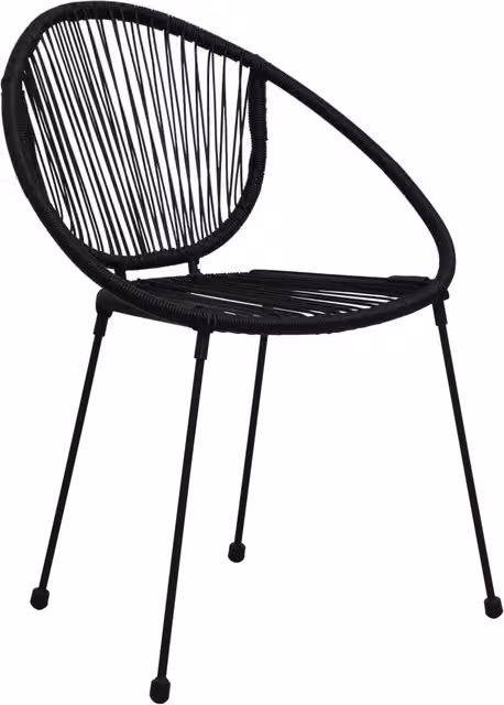 Sedie da Giardino 2 pz in Rattan PVC Nero 48566