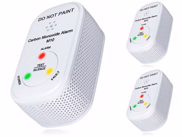 NEMAXX® M10 Mini Rilevatore CO Set 3 – Rilevatore monossido di carbonio per interni,batteria integrata,sensore elettrochimico,allarme 85 dB,EN 50291-1