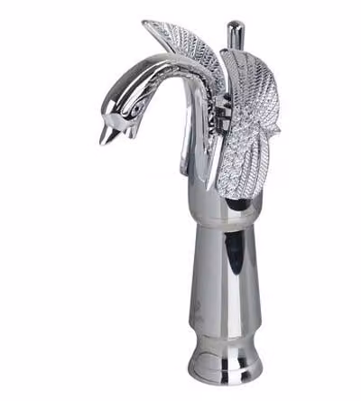 KRAN rubinetto lavabo swan retro argento cromo