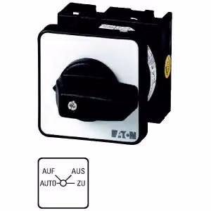 Selettore di modalità Eaton, T0, 20 A, da incasso, 2 moduli, contatti: 4, 60°, con scatto, senza posizione zero, Auto-On-Off-Chiuso, codice articolo 15503 011441