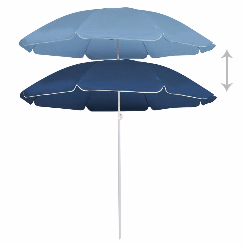 Ombrellone da Giardino con Palo in Acciaio Blu 180 cm