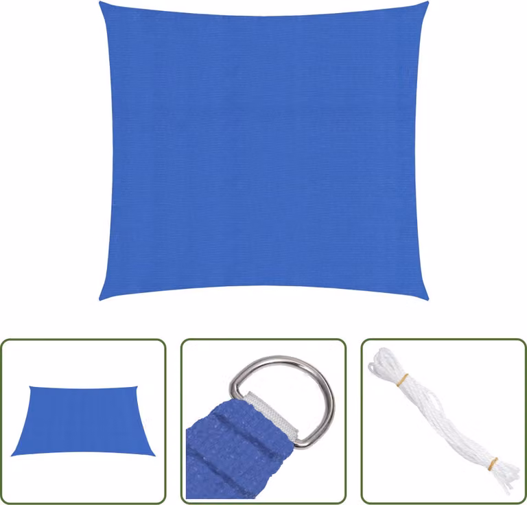 Tenda da sole Living Store, 160 g/m², blu, 2x2,5 m, realizzata in HDPE