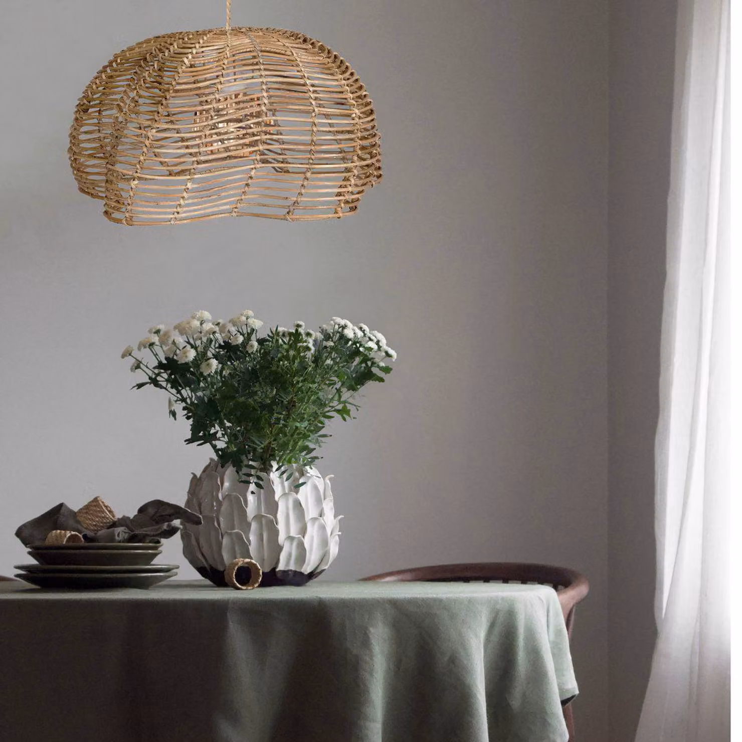 PR Home Lampada a sospensione Mayla, dimmerabile, Legno chiaro, Soggiorno / Sala da pranzo, Legno, Lampada a sospensione