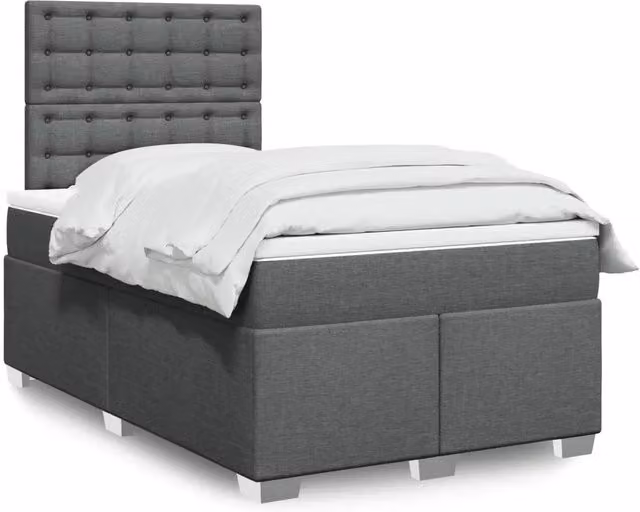 Giroletto a Molle con Materasso Grigio Scuro 120x190cm Tessuto 3290442