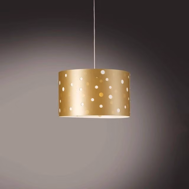 Lampadario Sospeso Moderno Polilux Linea Zero Bianco e Oro con 5 Luci E27