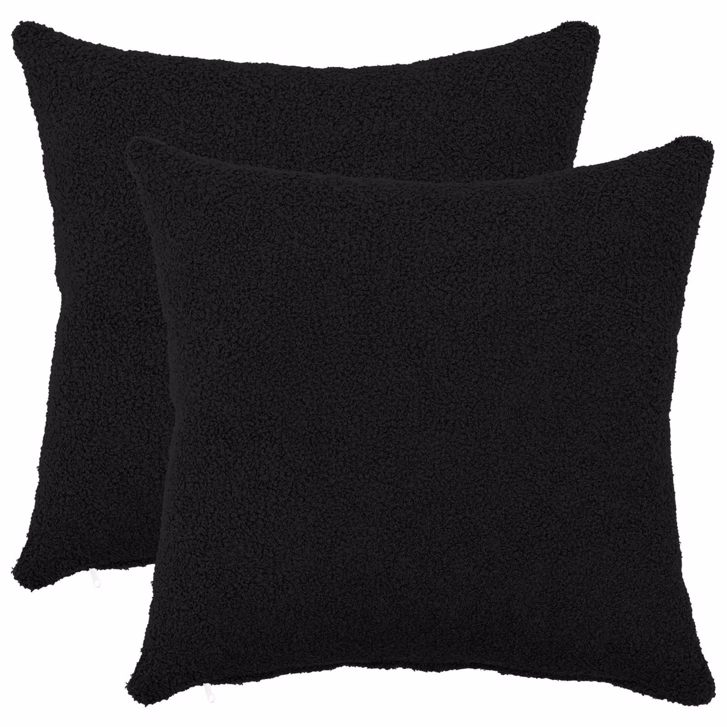 Set di 2 federe vidaXL HEERLEN in tessuto bouclé nero, L 40 x P 40 cm
