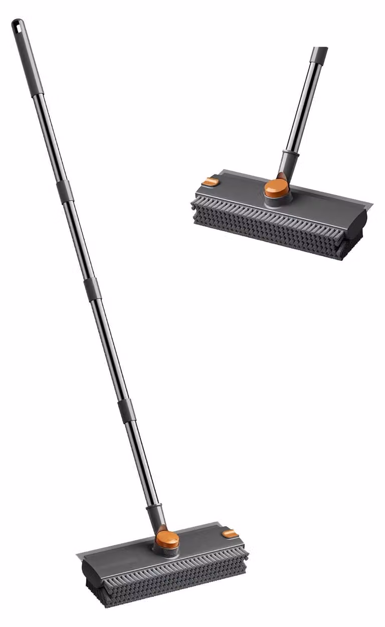 Spazzola multifunzione 4-in-1 con manico telescopico, 134 cm, rotazione a 360°