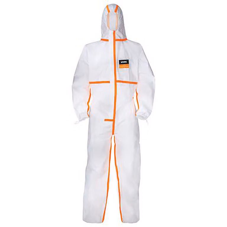 uvex 9837510 tuta protettiva monouso uvex 4B, bianco/arancio, M