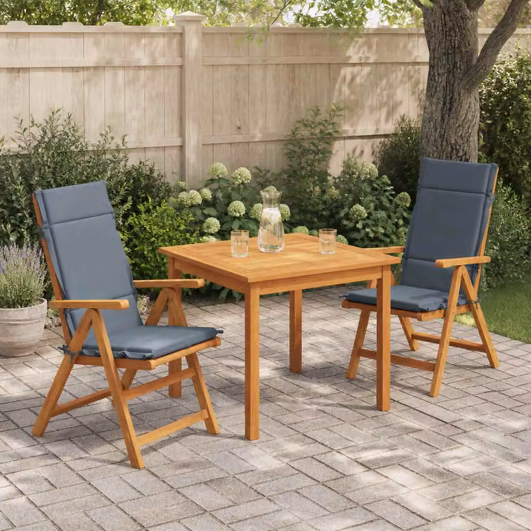 Set di 2 cuscini per sedia alta vidaXL GEMERT in poliestere con rivestimento rimovibile e lavabile, disponibili in blu o marrone