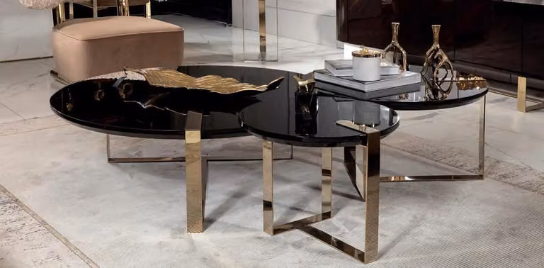 Couchtisch Holz Schwarz Wohnzimmer Sitz Modern Ästhetik Schönheit Einfarbig