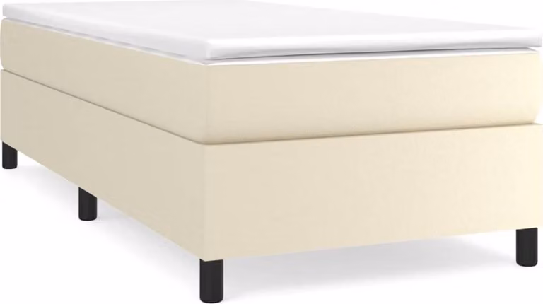 Giroletto a Molle con Materasso Crema 90x190 cm in Pelle finta