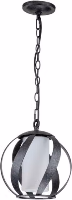 Lampadario Per Esterno Nordico Blacksmith Acciaio Nero Antico Vetro 1 Luce E27