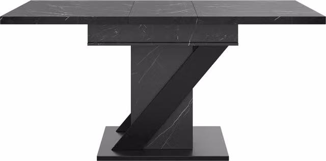 Tavolo da Pranzo Allungabile Effetto Marmo ¨C Xylo ¨C Nero, 110-140x80 cm