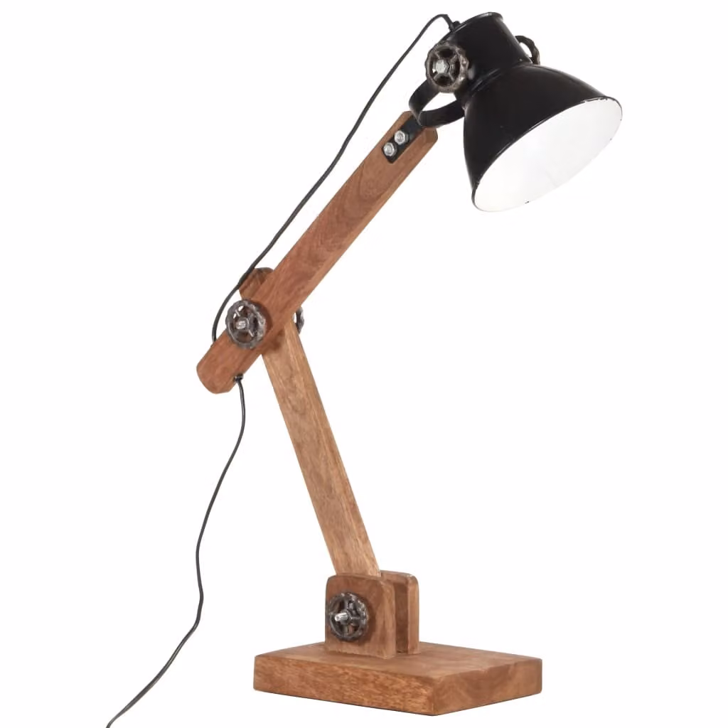 Lampada da tavolo in stile industriale nera rotonda 58x18x90 cm E27
