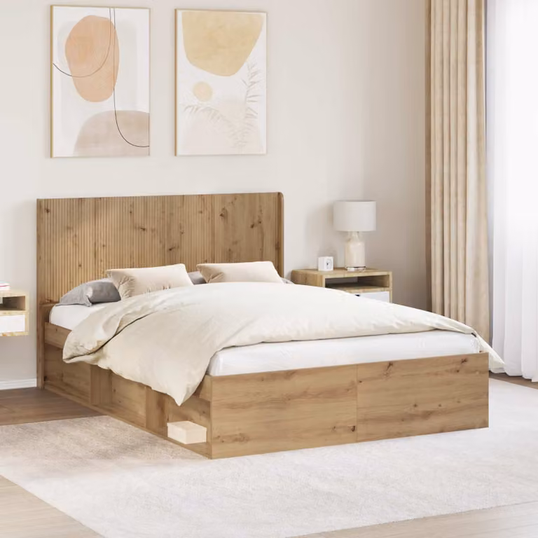 Testiera per letto vidaXL in legno ingegnerizzato color rovere marrone