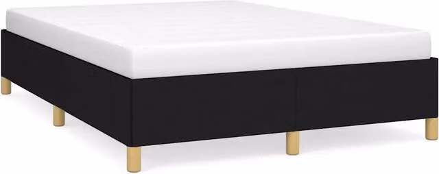 Letto matrimoniale | Letto per adulti | Giroletto senza Materasso Nero 140x200 cm in Tessuto