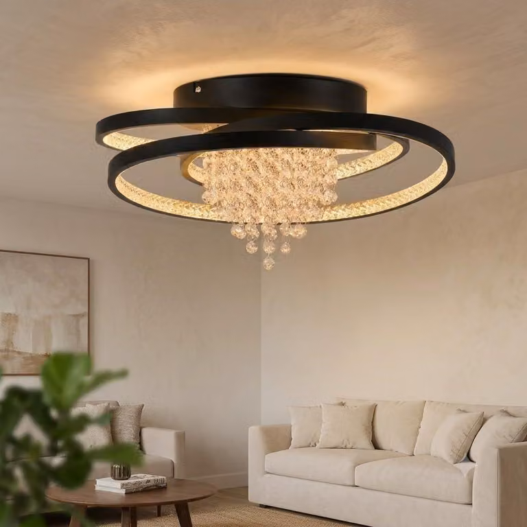 ZMH LED lampada da soffitto 40W plafoniera lampada soggiorno rotonda lampada camera da letto bianco caldo lampada corridoio in cristallo illuminazione