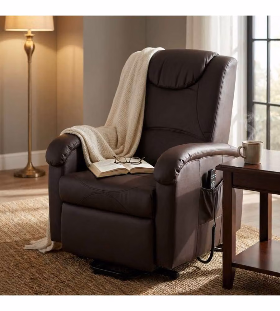 Cosma Poltrona Relax Elettrica Reclinabile Marrone 72x106 cm