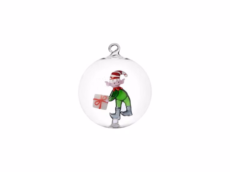 Christmas Tales Pallina di Natale - Elfo Verde con Regalo