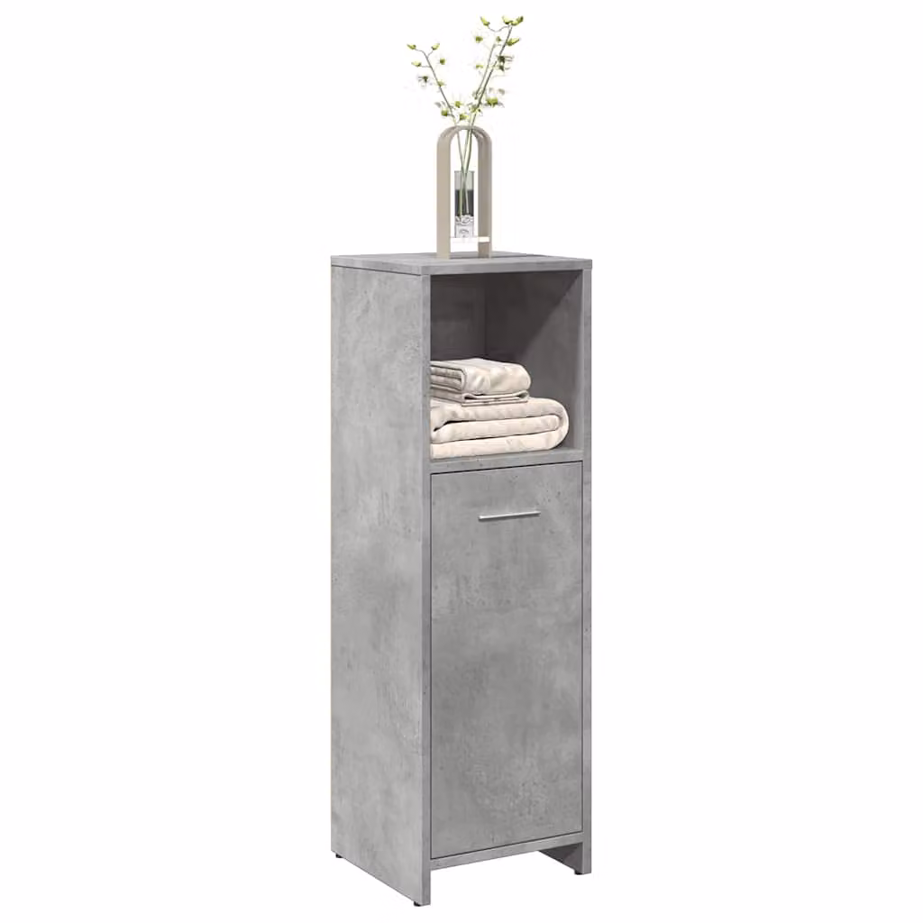 Mobile da bagno vidaXL moderno in legno multistrato e MDF, colore grigio cemento, L/P/H: 30 x 30 x 95 cm