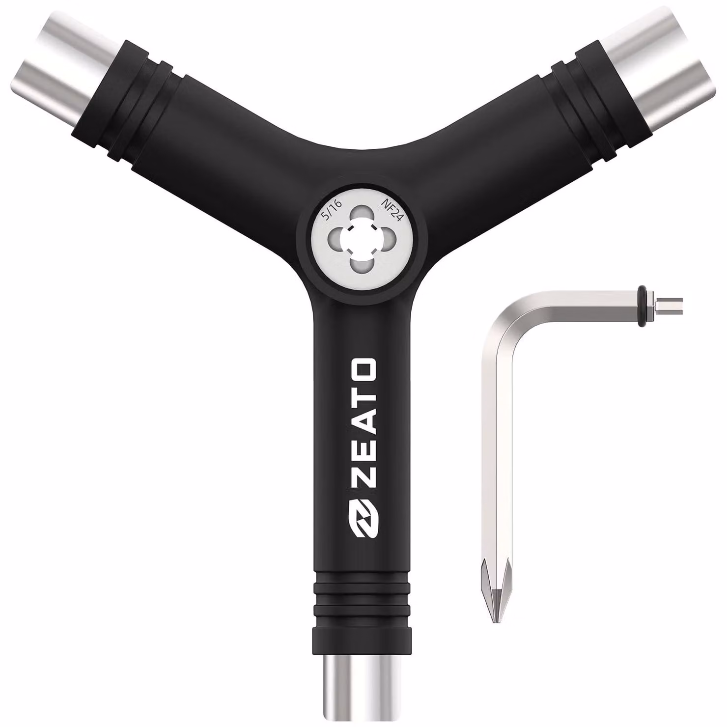 Set di attrezzi per skateboard, strumento multifunzione: include una chiave a Esagono a "Y" e un cacciavite a croce a "L". Peso: 0,2 kg. Include una custodia per il trasporto
