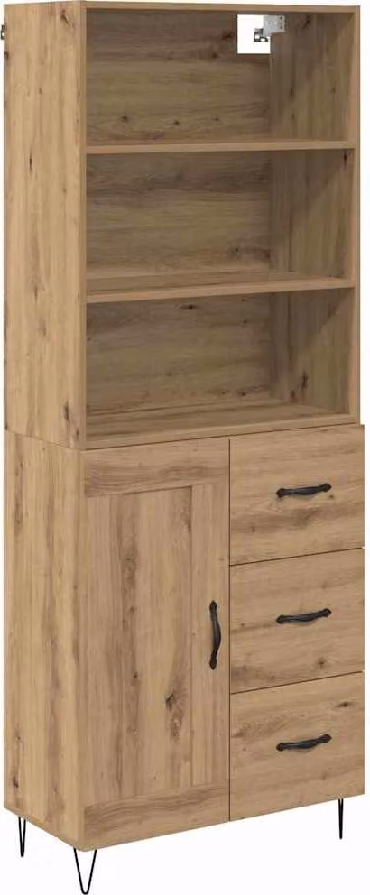 Credenza 2 pcs Rovere artigianale Legno multistrato