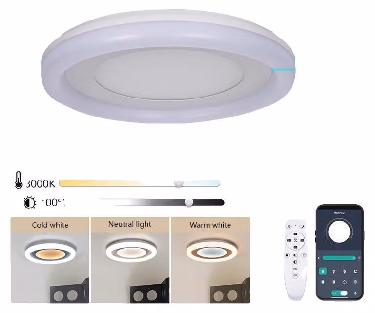 Lampada a soffitto, dimmerabile, con controllo intelligente, lampada a soffitto intelligente