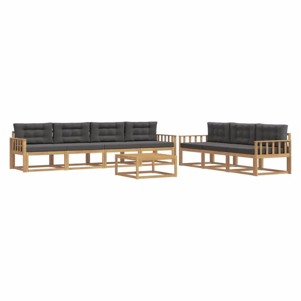Set di mobili da esterno vidaXL composto da 7 pezzi in legno di acacia con divani e tavolino, colori bianco e antracite – 2