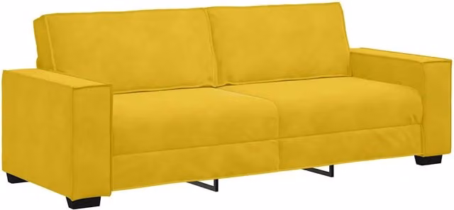Divano | Divano da soggiorno | Sofa a 3 Posti Giallo 220x78x84 cm in Velluto