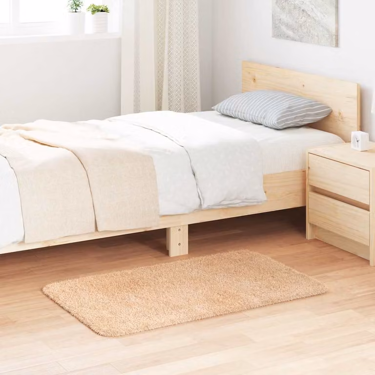 Tappeto Shaggy a Pelo Lungo vidaXL NAVARRA Beige in Poliestere L: 100 cm, P: 60 cm