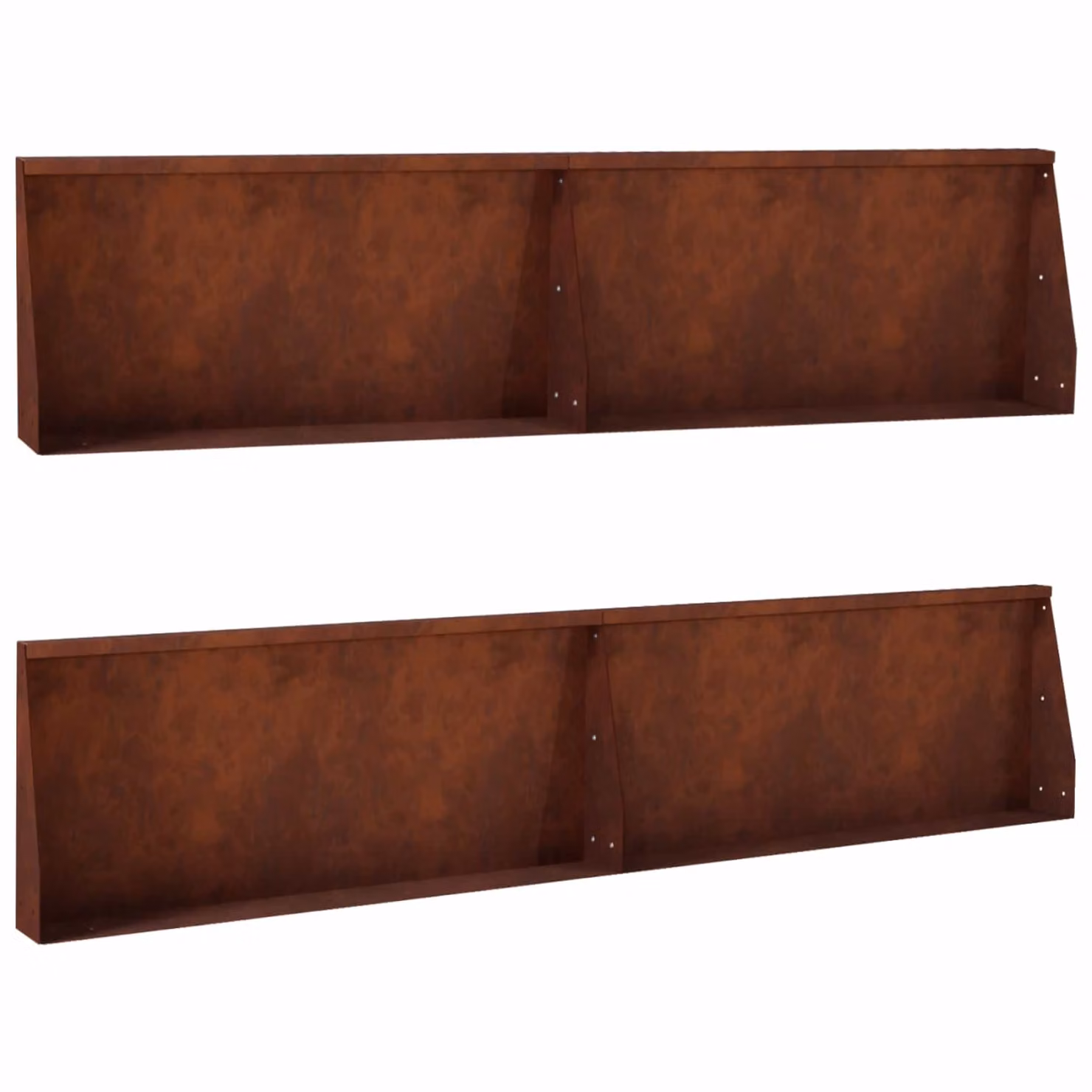 Set di 4 pezzi muro di contenimento vidaXL in acciaio Corten marrone L: 100 cm, H: 50 cm, P: 12 cm