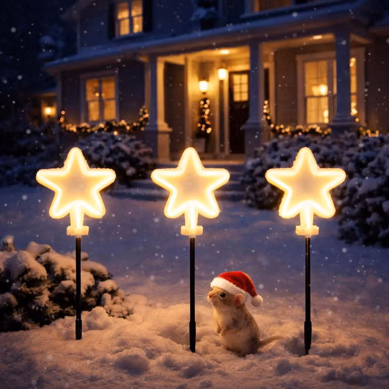 set di 3 luci natalizie a LED stella IP44