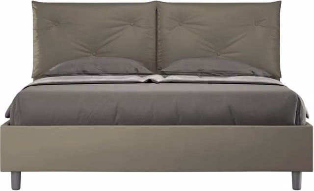 Letto imbottito Matrimoniale 160x200 cm Appia - Similpelle,Senza rete,Cappuccino