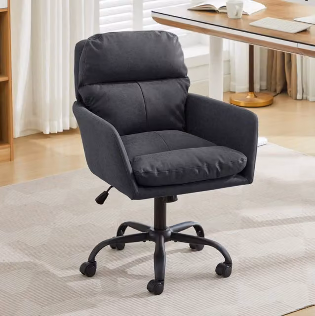 Sedia da ufficio nera 60 x 68 x 103 cm – altezza regolabile, senza materasso