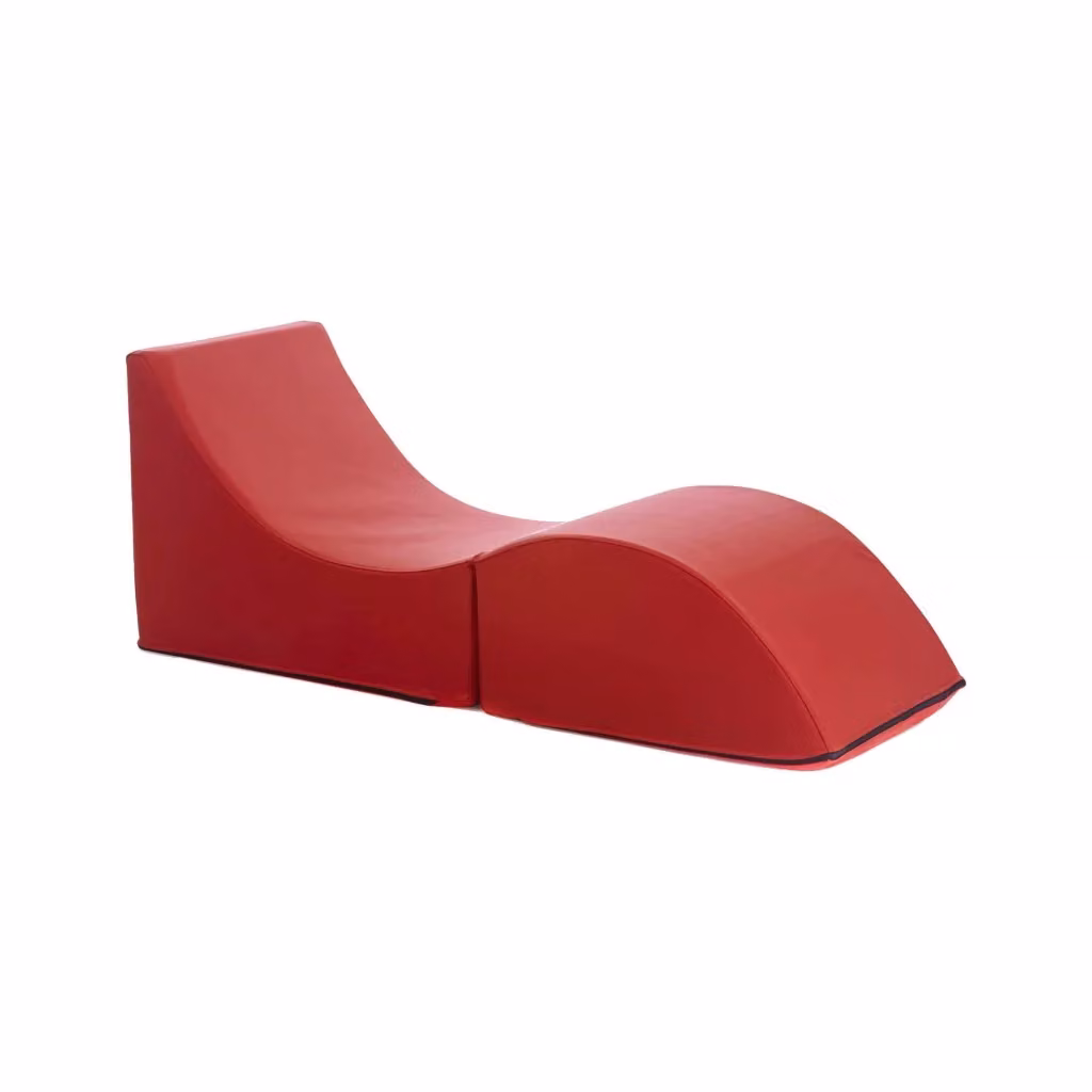 Pouf trasformabile in letto singolo e chaise longue Arbil di Talamo Italia in ecopelle rossa, L: 130 cm, P: 50 cm, H: 50 cm – 2