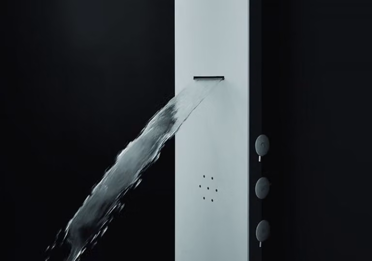 HM pannello doccia bianco, ugelli, cascata ALUSHOWER