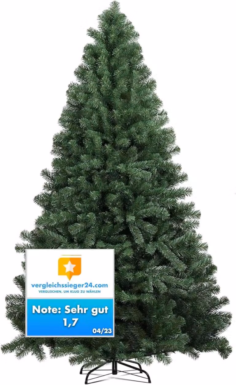 Abete artificiale 180 cm - albero di Natale verde - abete Nordmann realistico - ingannevolmente reale con supporto (Premium)