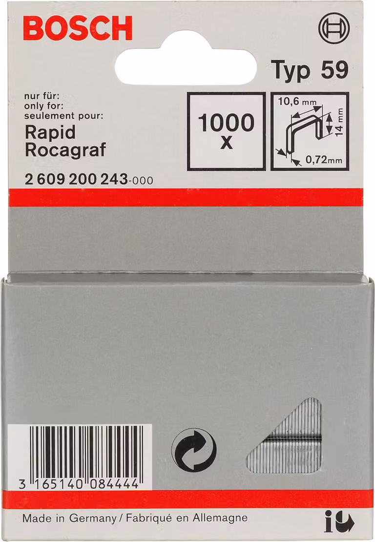 Punti metallici Bosch 1000 tacker 14/10,6 mm tipo59
