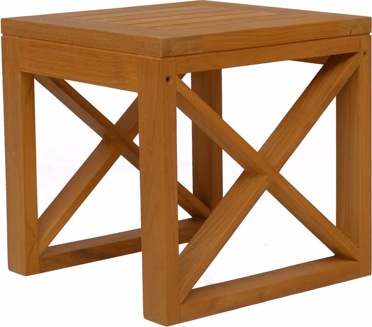 Tavolino ausiliario Molveno, in teak massello, resistente alle intemperie