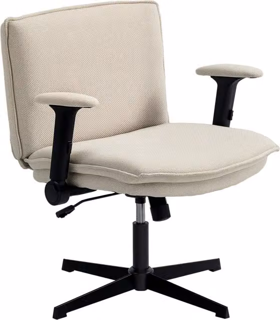 Sedia da Ufficio Girevole ¨C Xylo ¨C Braccioli Ribaltabili, Altezza Regolabile, Seduta Larga, Crema