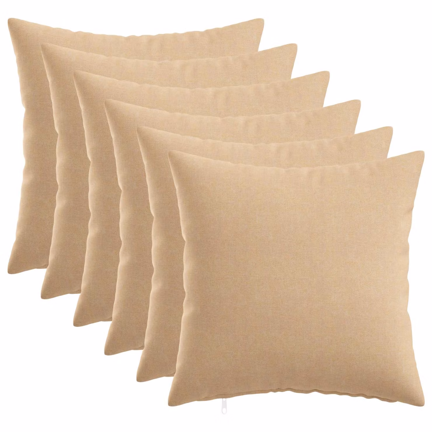 Set di 6 federe vidaXL HEERLEN beige in poliestere, L 40 x P 40 cm