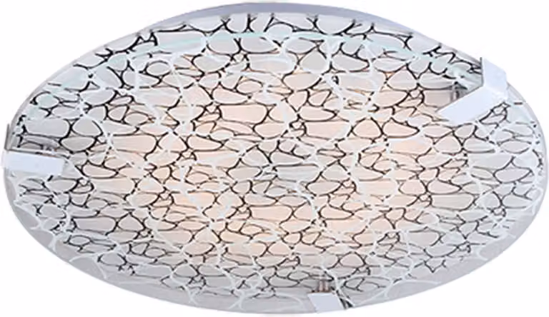 Plafoniera LED rotonda FIERA cromata nera 9W, luce bianca neutra 500 lm, vetro, dimensioni: 9x31x31 cm, IP20, Candellux