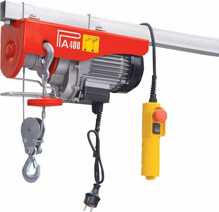 Paranco elettrico a fune 125 250 kg corda 12 m