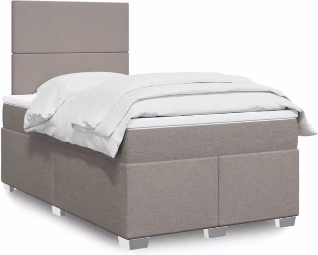 Giroletto a Molle con Materasso Tortora 120x190 cm in Tessuto 3290424
